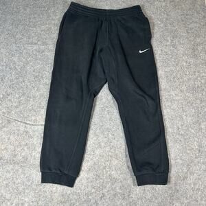 Nike Club Mens Training Joggers Size Large Black Tapered Sweatpants Athletic